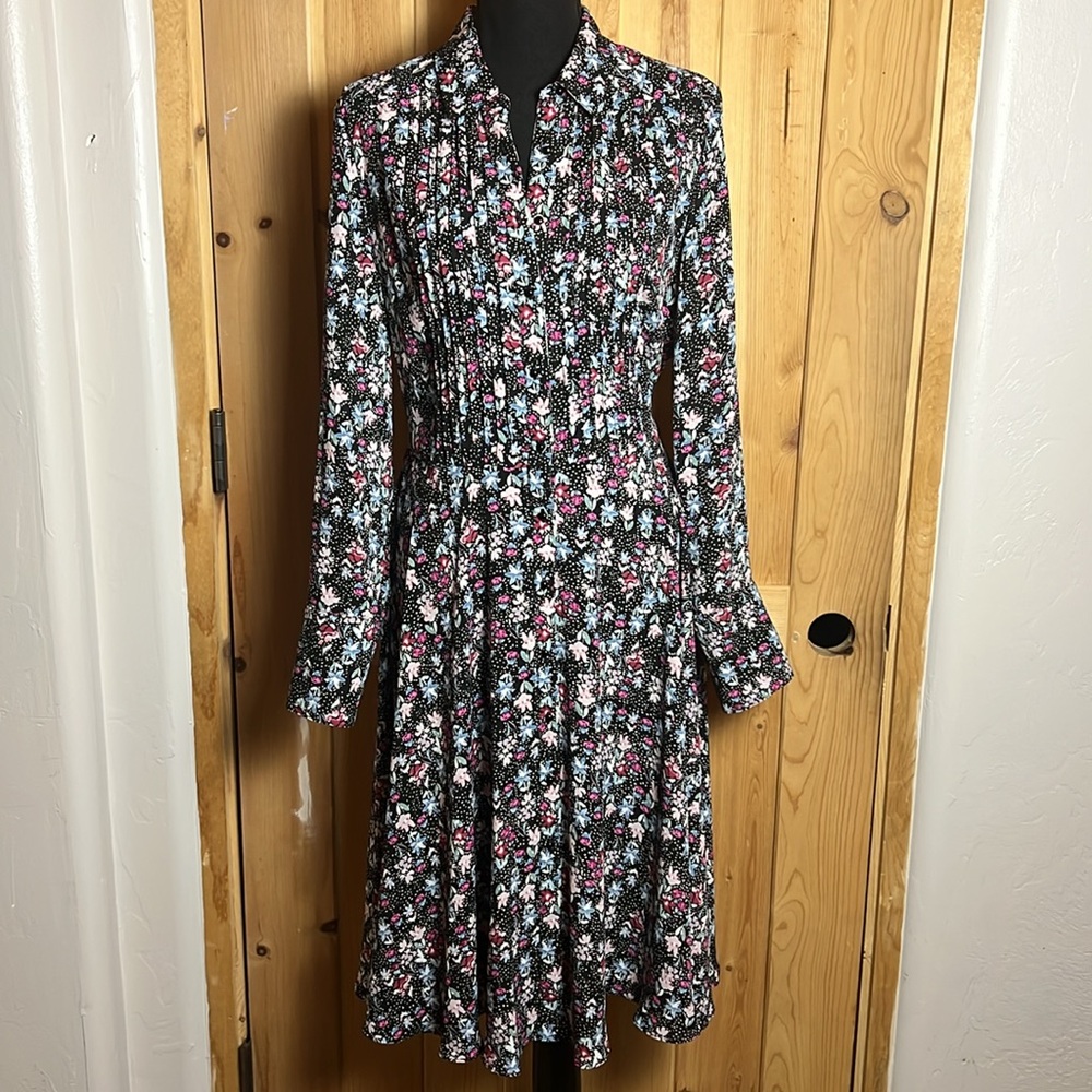 NANETTE NANETTE LAPORE  Floral Pleated Pintuck Shirt Dress - Picture 3 of 10